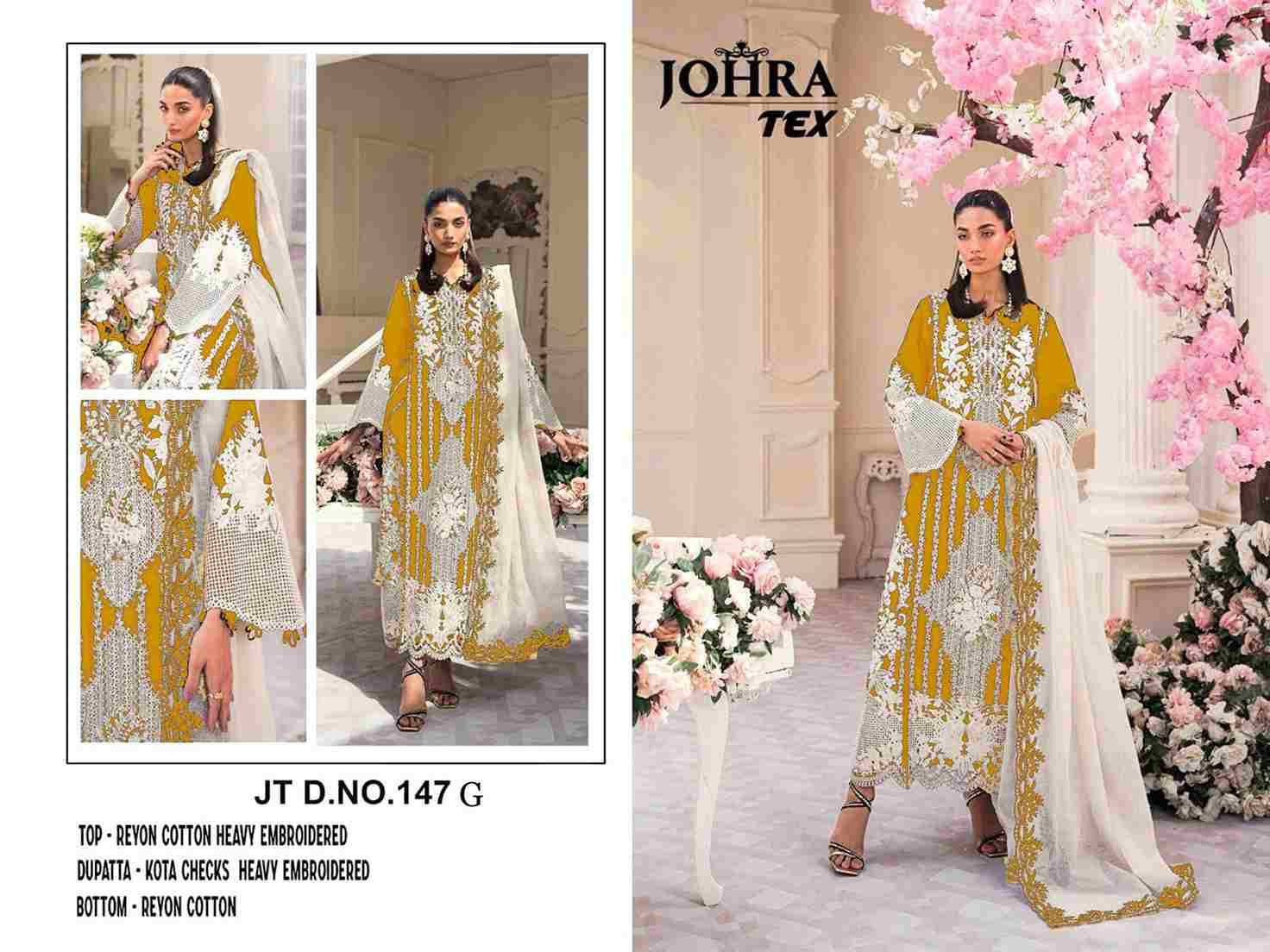 Johra Hit Design 147-G By Johra Tex Beautiful Pakistani Suits Colorful Stylish Fancy Casual Wear & Ethnic Wear Rayon Cotton Embroidered Dresses At Wholesale Price