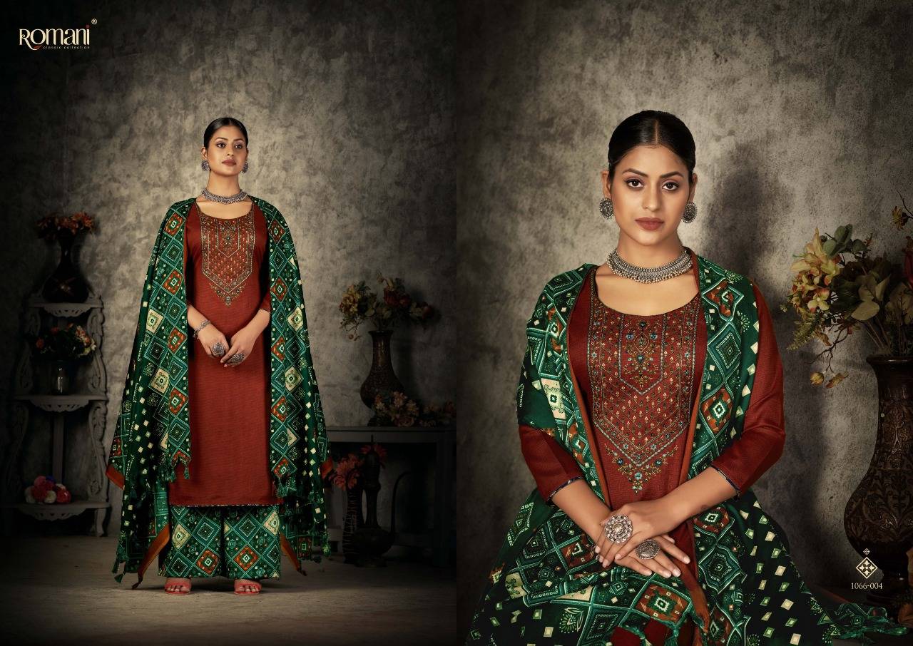 Patiyala Dreams By Romani 1066-001 To 1066-010 Series Designer Patiyala Suits Beautiful Stylish Fancy Colorful Winter Wear & Ethnic Wear Collection Pure Pashmina Dresses At Wholesale Price