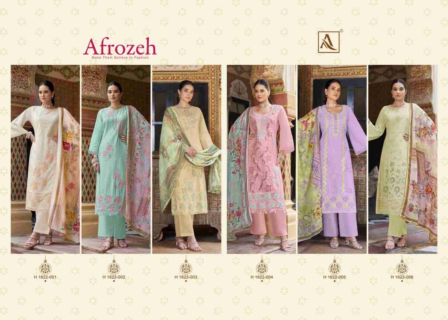 Afrozeh By Alok Suit 1622-001 To 1622-006 Series Beautiful Festive Suits Stylish Fancy Colorful Casual Wear & Ethnic Wear Pure Cambric Lawn Cotton Embroidered Dresses At Wholesale Price