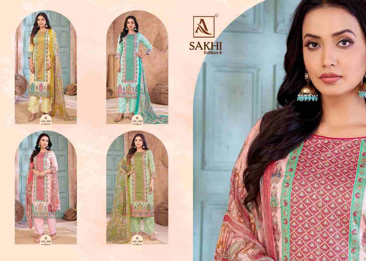 Sakhi Vol-6 By Alok Suit 143-001 To 143-004 Series Beautiful Festive Suits Colorful Stylish Fancy Casual Wear & Ethnic Wear Pure Jam Dresses At Wholesale Price