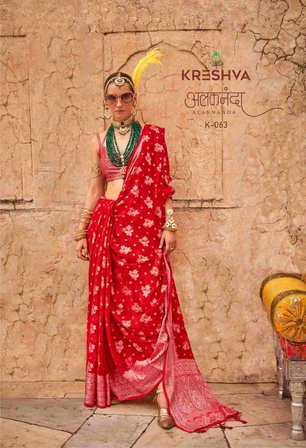 Alaknanda By Kreshva 060 To 065 Series Indian Traditional Wear Collection Beautiful Stylish Fancy Colorful Party Wear & Occasional Wear Georgette Sarees At Wholesale Price