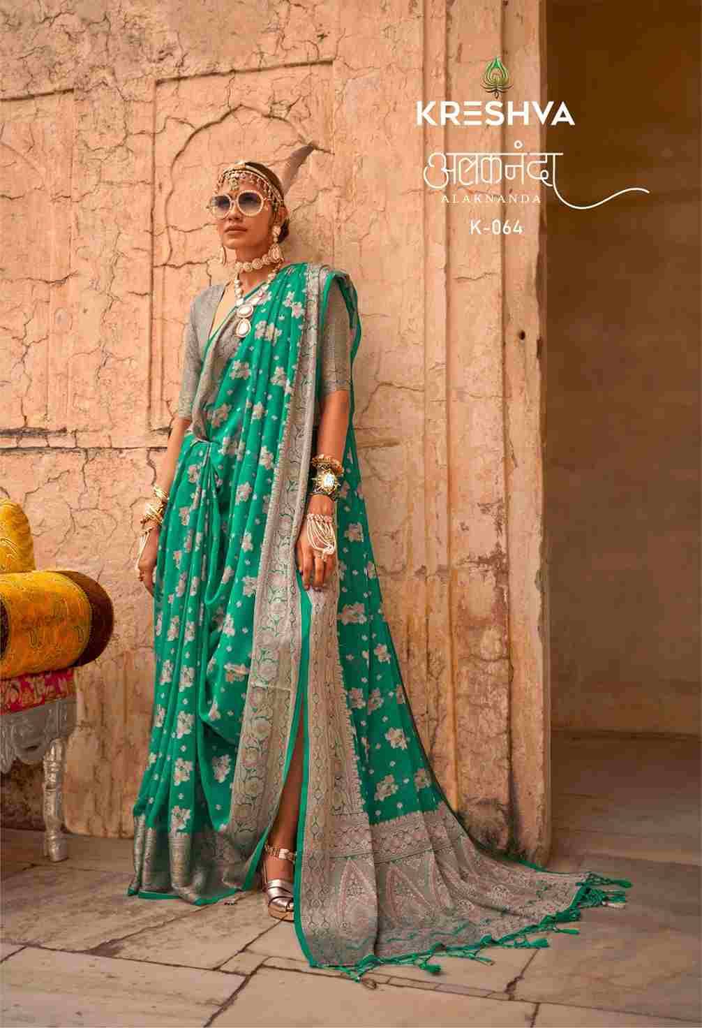 Alaknanda By Kreshva 060 To 065 Series Indian Traditional Wear Collection Beautiful Stylish Fancy Colorful Party Wear & Occasional Wear Georgette Sarees At Wholesale Price