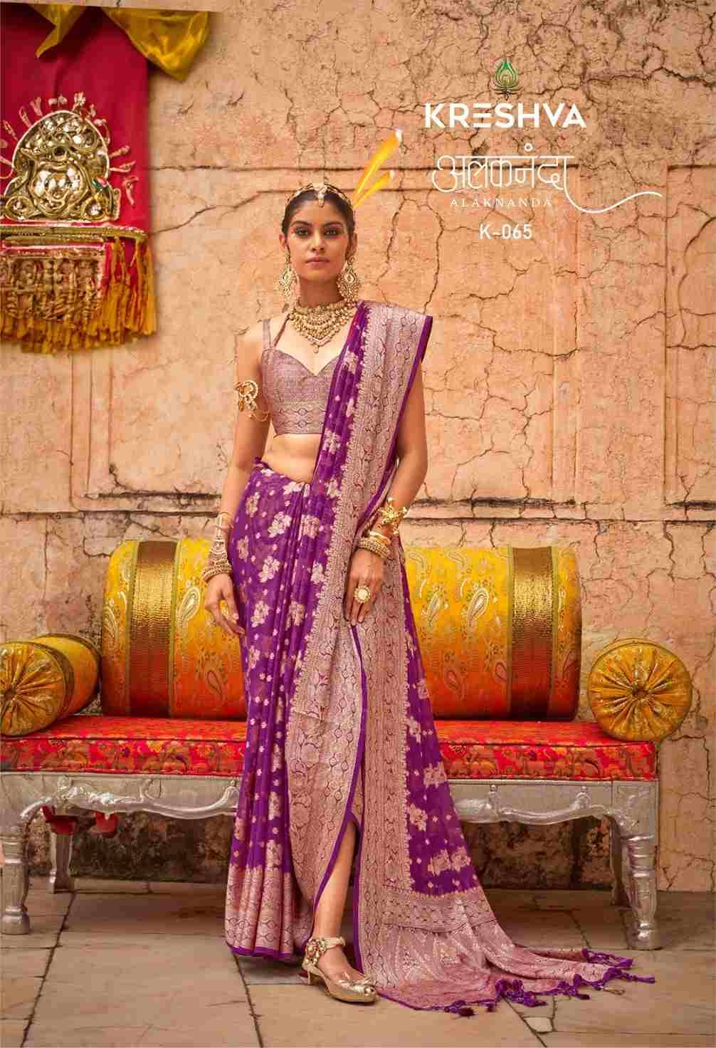 Alaknanda By Kreshva 060 To 065 Series Indian Traditional Wear Collection Beautiful Stylish Fancy Colorful Party Wear & Occasional Wear Georgette Sarees At Wholesale Price