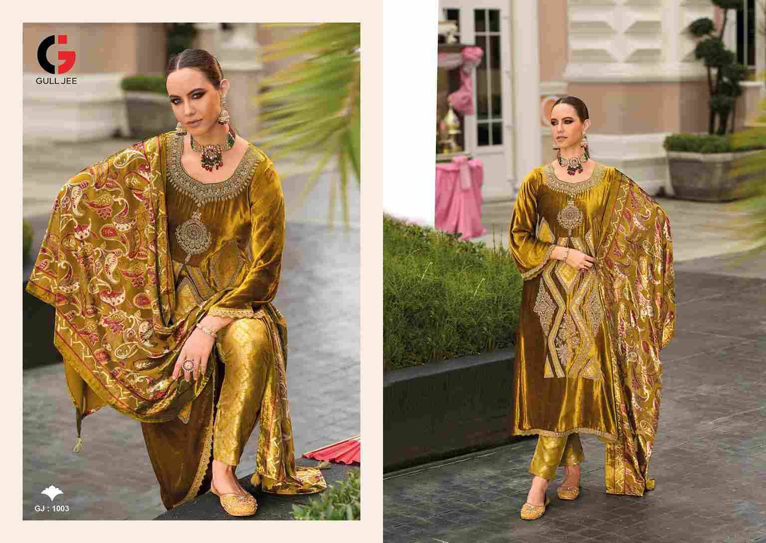 Riwayat By Gull Jee 1001 To 1006 Series Beautiful Festive Suits Colorful Stylish Fancy Casual Wear & Ethnic Wear Viscose Velvet Embroidered Dresses At Wholesale Price