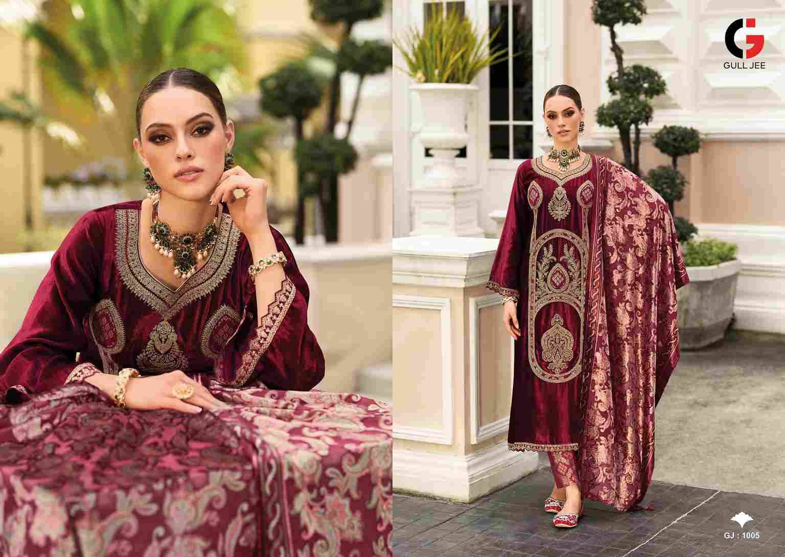 Riwayat By Gull Jee 1001 To 1006 Series Beautiful Festive Suits Colorful Stylish Fancy Casual Wear & Ethnic Wear Viscose Velvet Embroidered Dresses At Wholesale Price