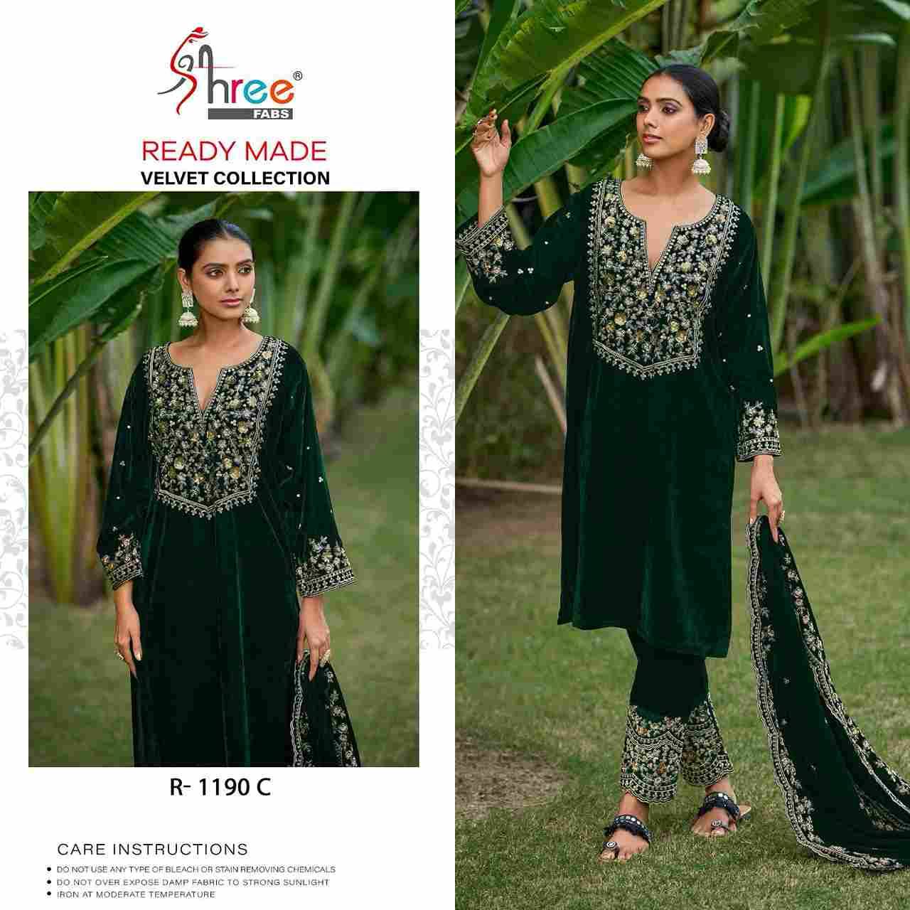 Shree Fabs Hit Design R-1190 Colours By Shree Fabs R-1190-A To R-1190-C Series Beautiful Pakistani Suits Stylish Fancy Colorful Party Wear & Occasional Wear Velvet Embroidered Dresses At Wholesale Price