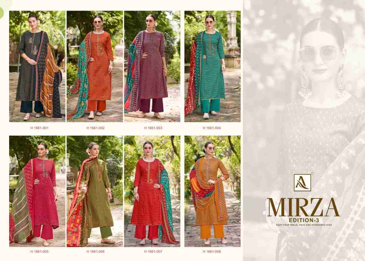 Mirza Vol-3 By Alok Suit 1661-001 To 1661-008 Series Beautiful Festive Suits Colorful Stylish Fancy Casual Wear & Ethnic Wear Pure Jam Cotton Dresses At Wholesale Price