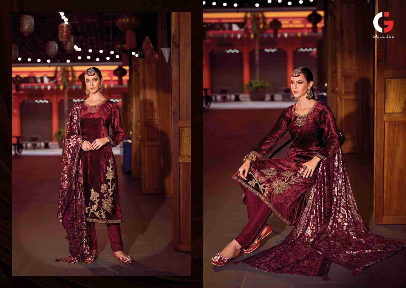 Mughal Garden By Gull Jee 1001 To 1006 Series Beautiful Festive Suits Colorful Stylish Fancy Casual Wear & Ethnic Wear Viscose Velvet Embroidered Dresses At Wholesale Price