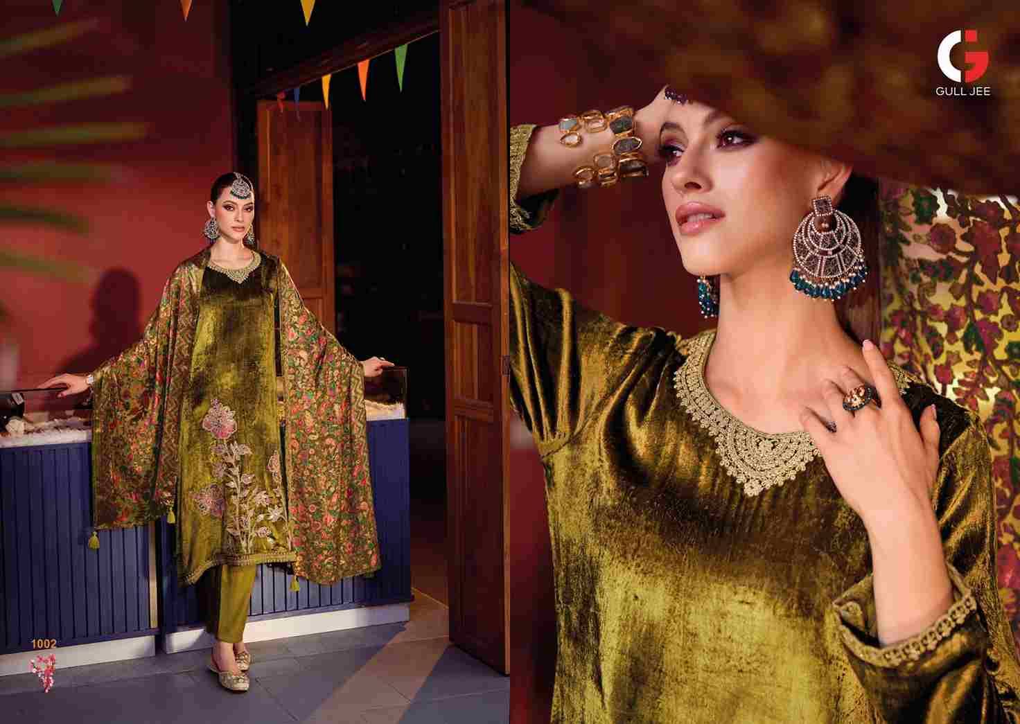 Mughal Garden By Gull Jee 1001 To 1006 Series Beautiful Festive Suits Colorful Stylish Fancy Casual Wear & Ethnic Wear Viscose Velvet Embroidered Dresses At Wholesale Price