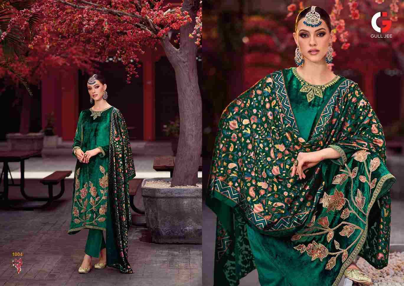 Mughal Garden By Gull Jee 1001 To 1006 Series Beautiful Festive Suits Colorful Stylish Fancy Casual Wear & Ethnic Wear Viscose Velvet Embroidered Dresses At Wholesale Price