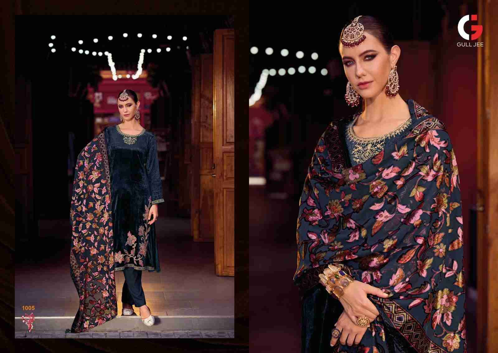 Mughal Garden By Gull Jee 1001 To 1006 Series Beautiful Festive Suits Colorful Stylish Fancy Casual Wear & Ethnic Wear Viscose Velvet Embroidered Dresses At Wholesale Price