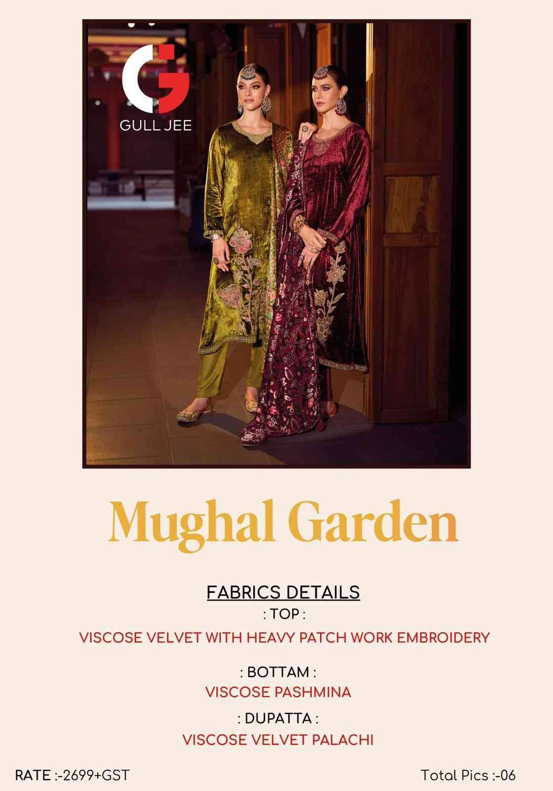 Mughal Garden By Gull Jee 1001 To 1006 Series Beautiful Festive Suits Colorful Stylish Fancy Casual Wear & Ethnic Wear Viscose Velvet Embroidered Dresses At Wholesale Price