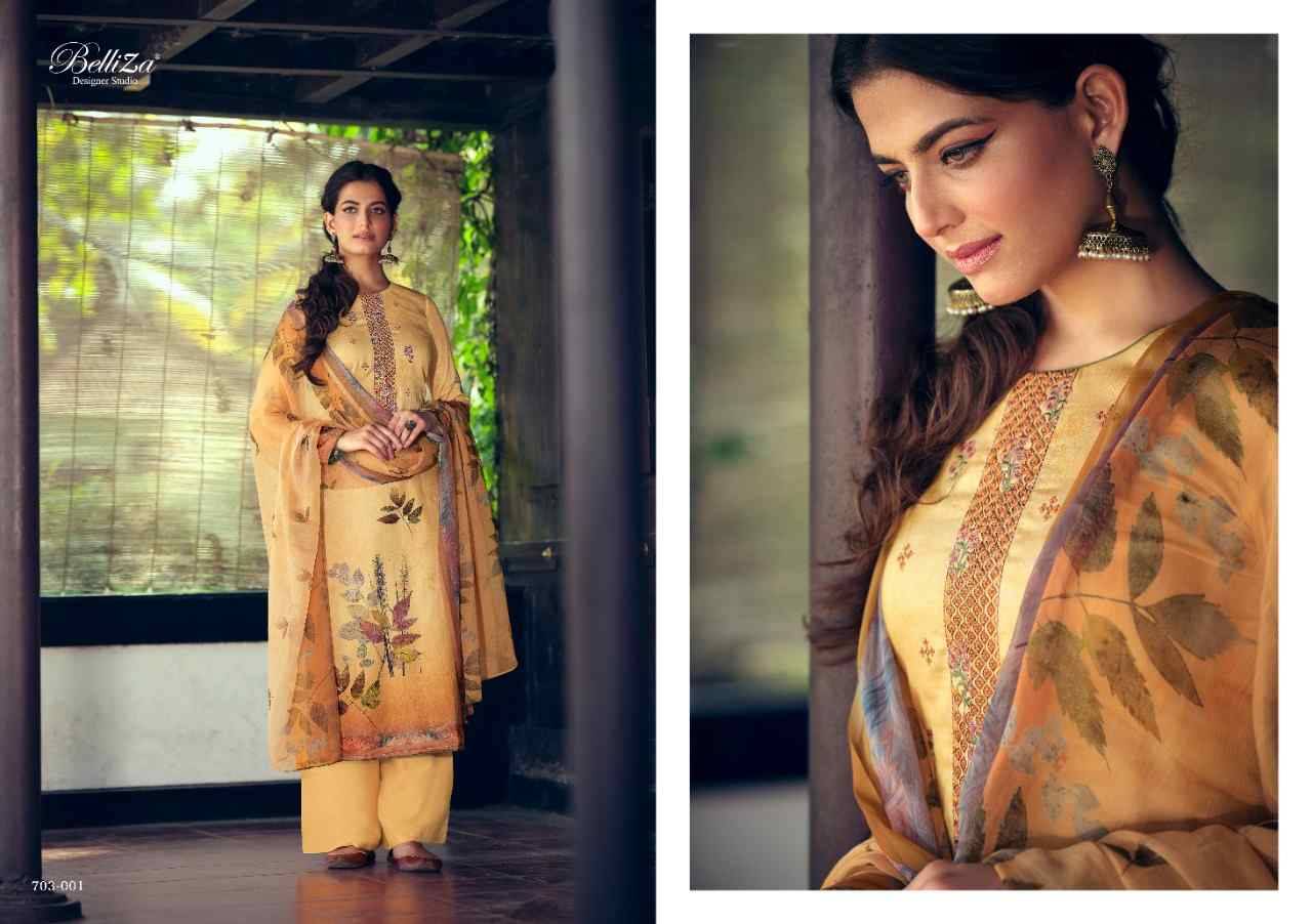 Floris By Belliza 703-001 To 703-006 Series Beautiful Festive Suits Stylish Fancy Colorful Casual Wear & Ethnic Wear Pure Cotton Dresses At Wholesale Price