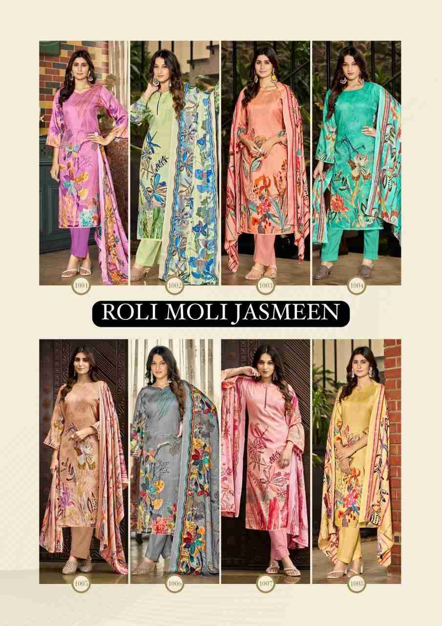 Jasmeen By Roli Moli 1001 To 1008 Series Beautiful Stylish Festive Suits Fancy Colorful Casual Wear & Ethnic Wear & Ready To Wear Pashmina Dresses At Wholesale Price