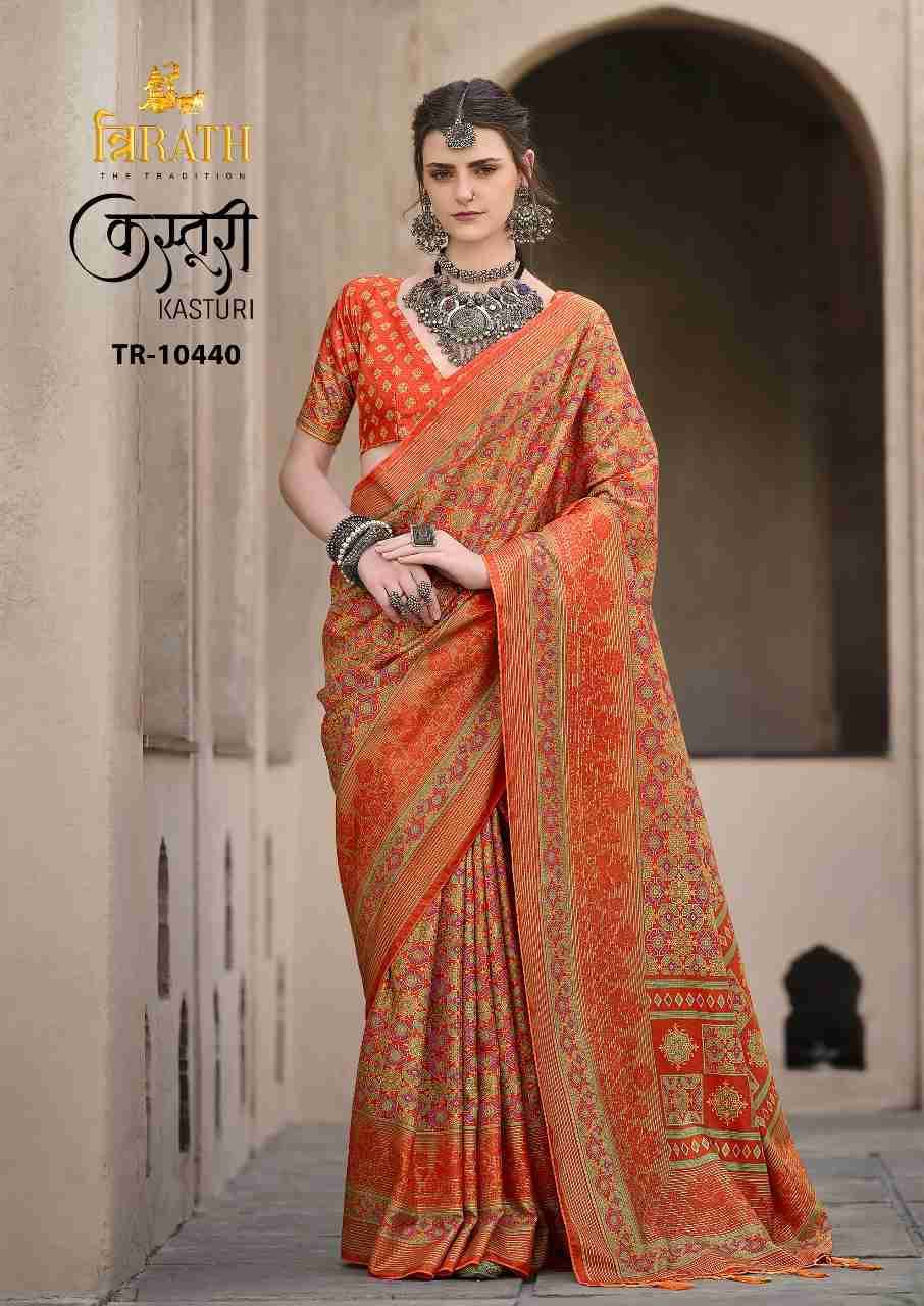 Kasturi By Trirath 10440 To 10450 Series Indian Traditional Wear Collection Beautiful Stylish Fancy Colorful Party Wear & Occasional Wear Silk Sarees At Wholesale Price