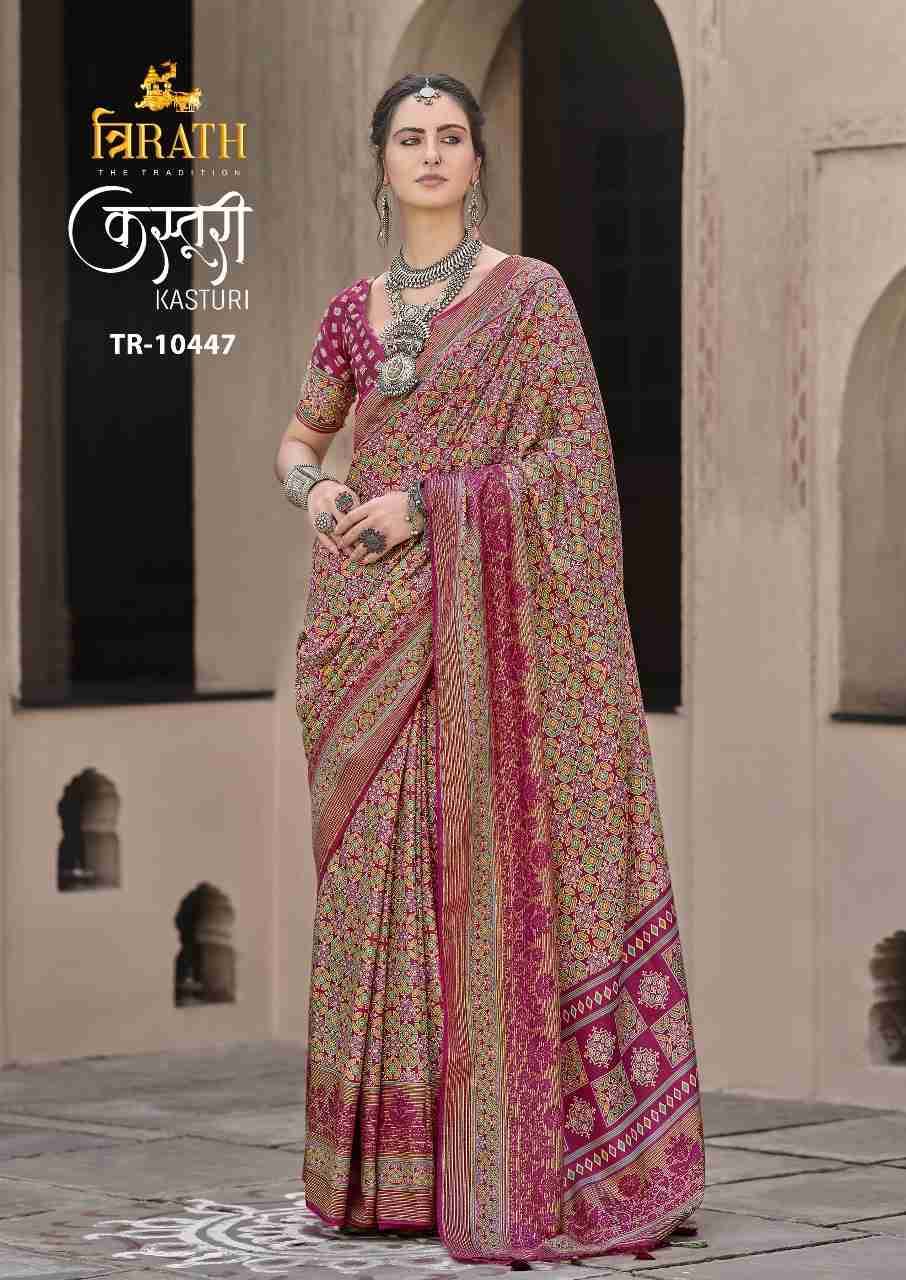 Kasturi By Trirath 10440 To 10450 Series Indian Traditional Wear Collection Beautiful Stylish Fancy Colorful Party Wear & Occasional Wear Silk Sarees At Wholesale Price