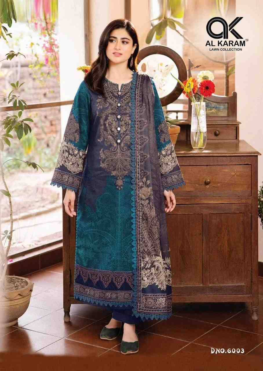 Queens Court Vol-6 By Al Karam Lawn Collection 6001 To 6006 Series Beautiful Suits Colorful Stylish Fancy Casual Wear & Ethnic Wear Pure Cambric Dresses At Wholesale Price