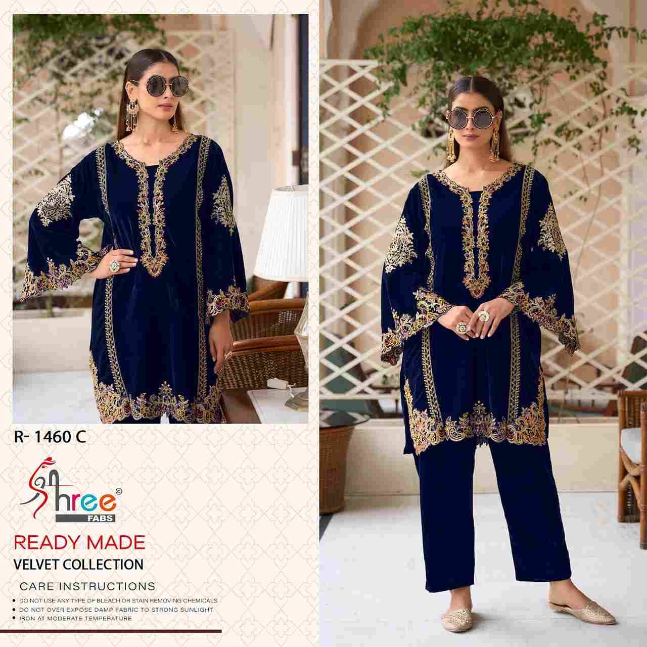 Shree Fabs Hit Design R-1460 Colours By Shree Fabs R-1460-A To R-1460-D Series Wholesale Designer Pakistani Suits Collection Beautiful Stylish Fancy Colorful Party Wear & Occasional Wear Viscose Velvet Kurtis With Bottom At Wholesale Price