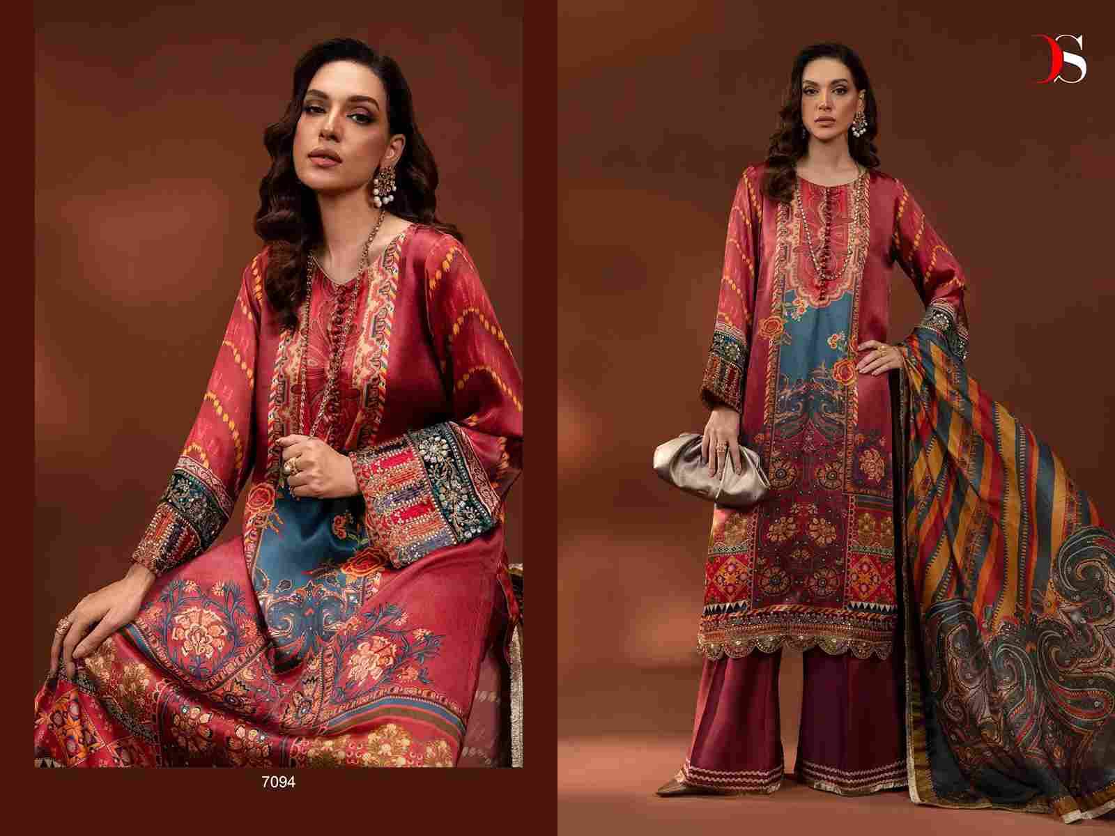 Mariab Silk By Deepsy Suits 7091 To 7094 Series Beautiful Pakistani Suits Colorful Stylish Fancy Casual Wear & Ethnic Wear Japan Satin Silk Dresses At Wholesale Price