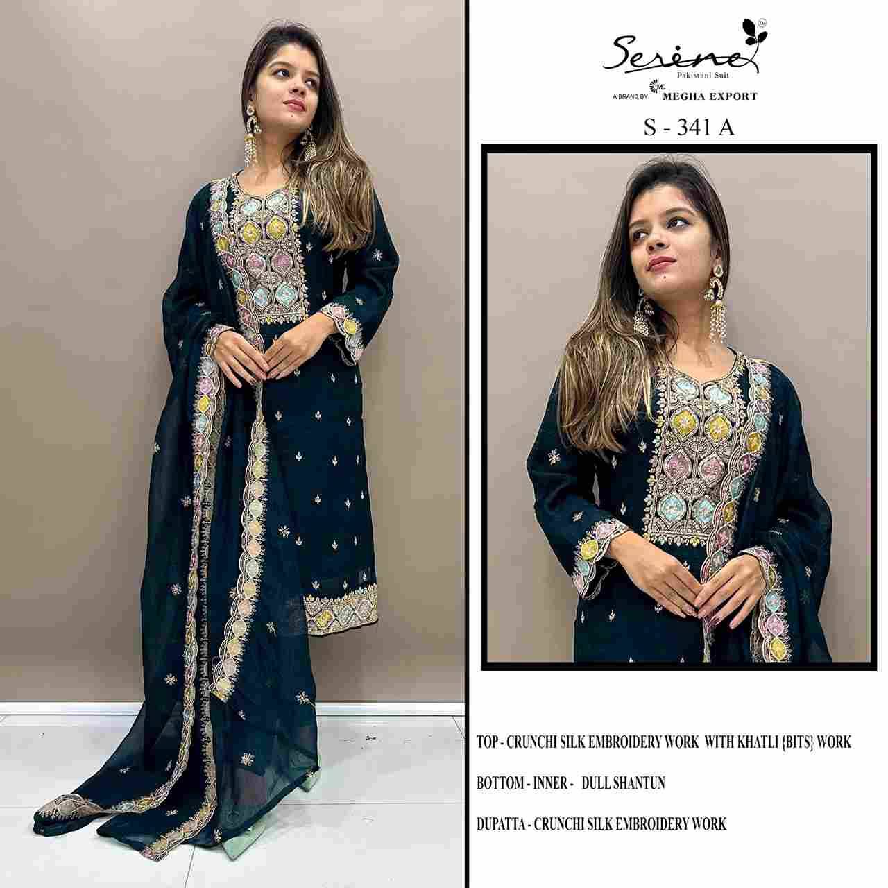 Serene Hit Design S-341 Colours By Serene S-341-A To S-341-D Series Designer Pakistani Suits Beautiful Fancy Colorful Stylish Party Wear & Occasional Wear Silk Embroidered Dresses At Wholesale Price