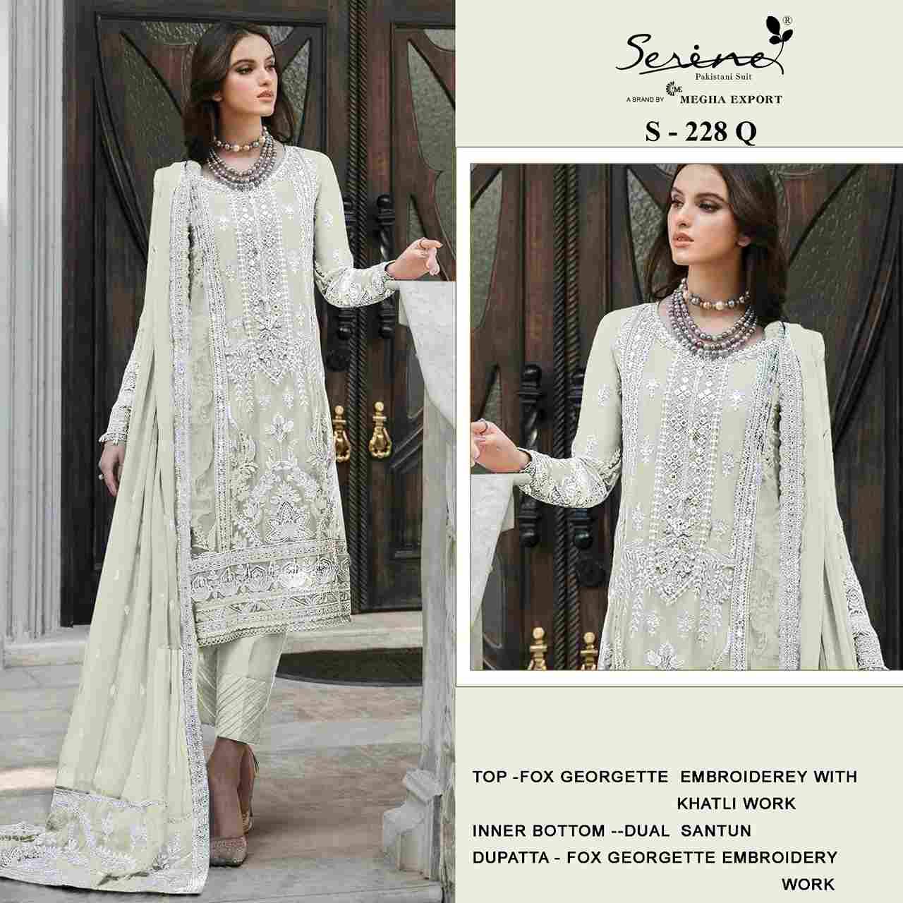 Serene Hit Design S-228 Colours Vol-5 By Serene S-228-O To S-228-S Series Beautiful Pakistani Suits Stylish Fancy Colorful Party Wear & Occasional Wear Faux Georgette Embroidered Dresses At Wholesale Price