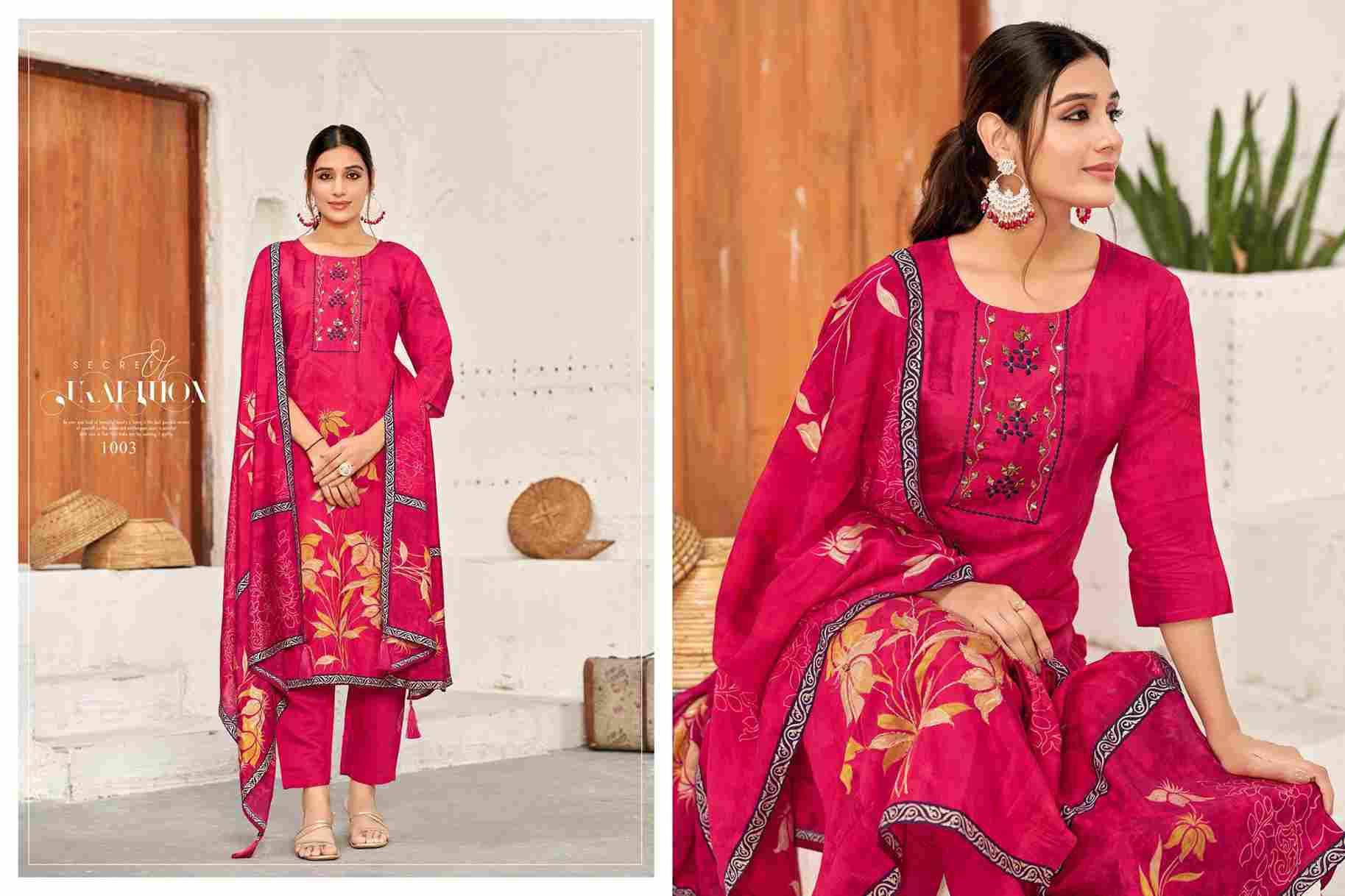 Zisa By Isavasyam 1001 To 1004 Series Beautiful Suits Colorful Stylish Fancy Casual Wear & Ethnic Wear Roman Silk Embroidery Dresses At Wholesale Price