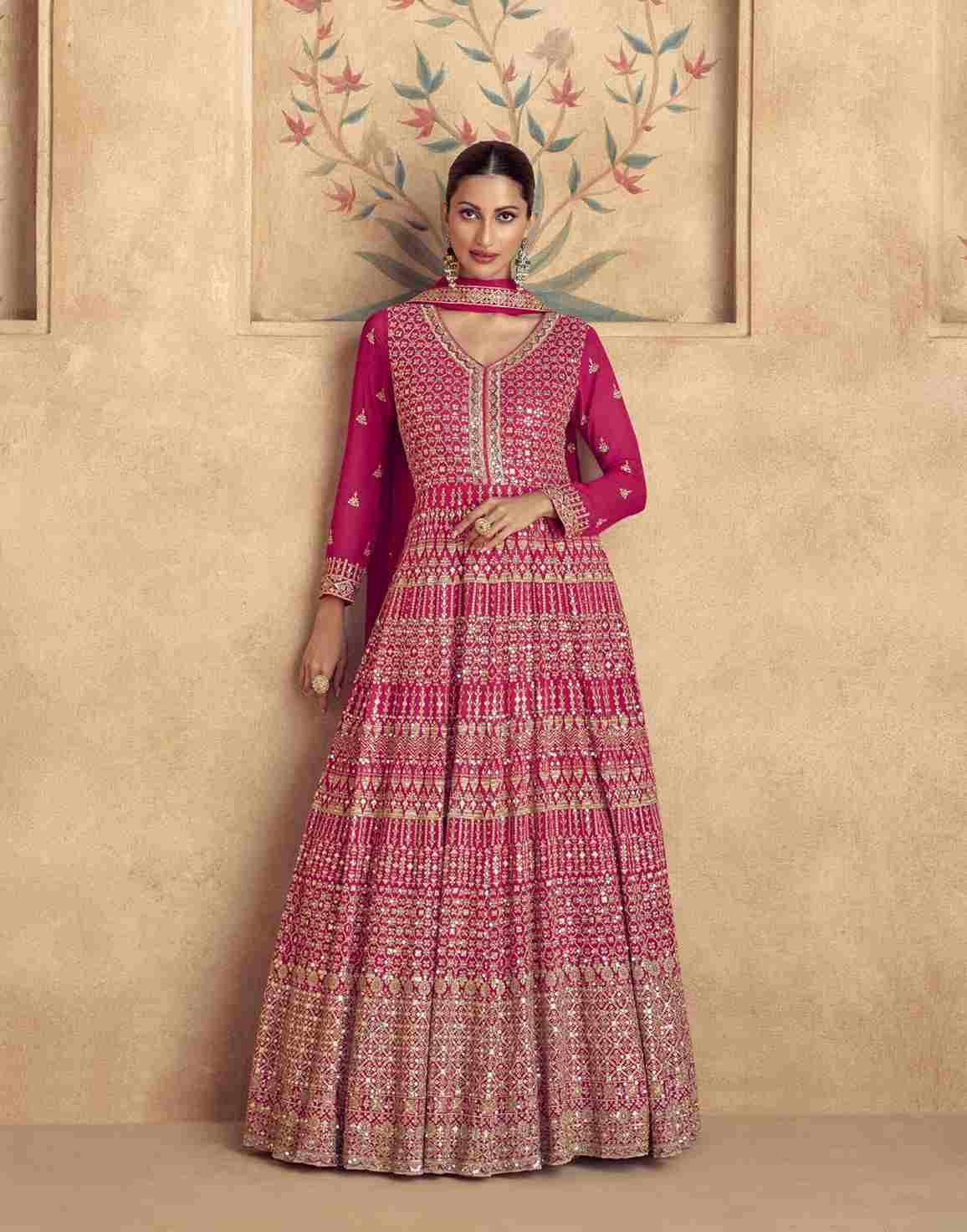 Maharani By Aashirwad Creation 10072 To 10075 Series Designer Stylish Fancy Colorful Beautiful Party Wear & Ethnic Wear Collection Georgette Gowns With Dupatta At Wholesale Price