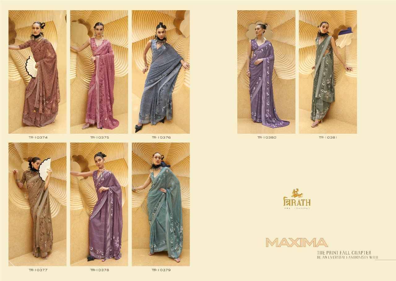 Maxima By Trirath 10374 To 10381 Series Indian Traditional Wear Collection Beautiful Stylish Fancy Colorful Party Wear & Occasional Wear Silk Sarees At Wholesale Price