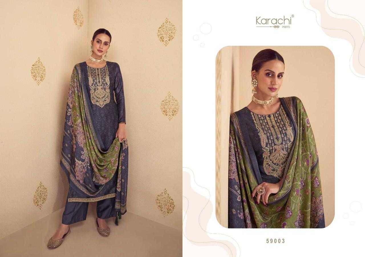 Shehnaaz By Karachi Prints 59001 To 59004 Series Beautiful Festive Suits Colorful Stylish Fancy Casual Wear & Ethnic Wear Pure Russian Silk Print With Work Dresses At Wholesale Price