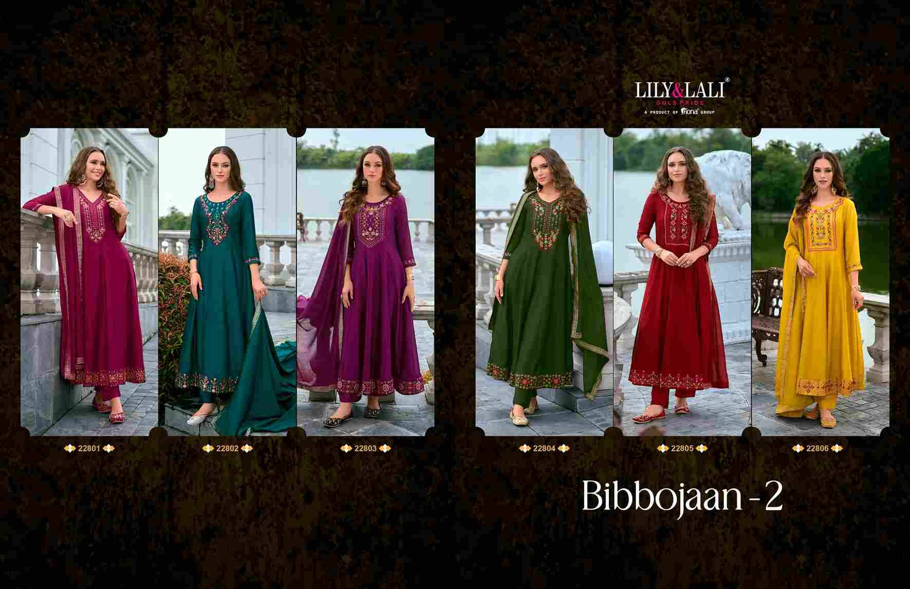 Bibbojaan Vol-2 By Lily And Lali 22801 To 22806 Series Designer Festive Festive Suits Collection Beautiful Stylish Fancy Colorful Party Wear & Occasional Wear Vichitra Silk Dresses At Wholesale Price