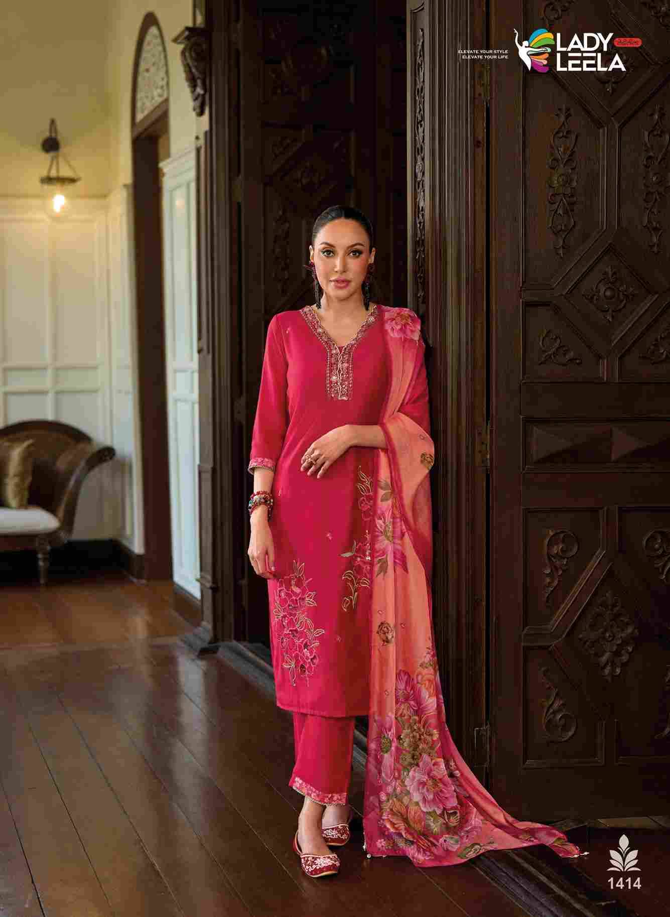 Shahida By Lady Leela 1411 To 1416 Series Designer Festive Suits Collection Beautiful Stylish Fancy Colorful Party Wear & Occasional Wear Viscose Silk Dresses At Wholesale Price