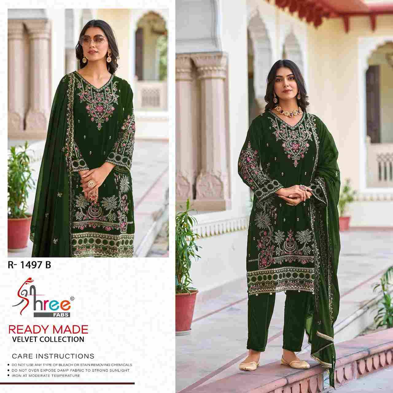 Shree Fabs Hit Design R-1497 Colours By Shree Fabs R-1497-A To R-1497-D Series Wholesale Designer Pakistani Suits Collection Beautiful Stylish Fancy Colorful Party Wear & Occasional Wear Velvet Dresses At Wholesale Price