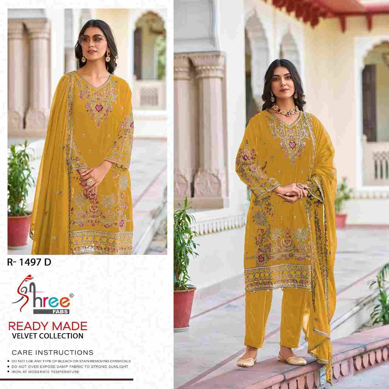 Shree Fabs Hit Design R-1497 Colours By Shree Fabs R-1497-A To R-1497-D Series Wholesale Designer Pakistani Suits Collection Beautiful Stylish Fancy Colorful Party Wear & Occasional Wear Velvet Dresses At Wholesale Price