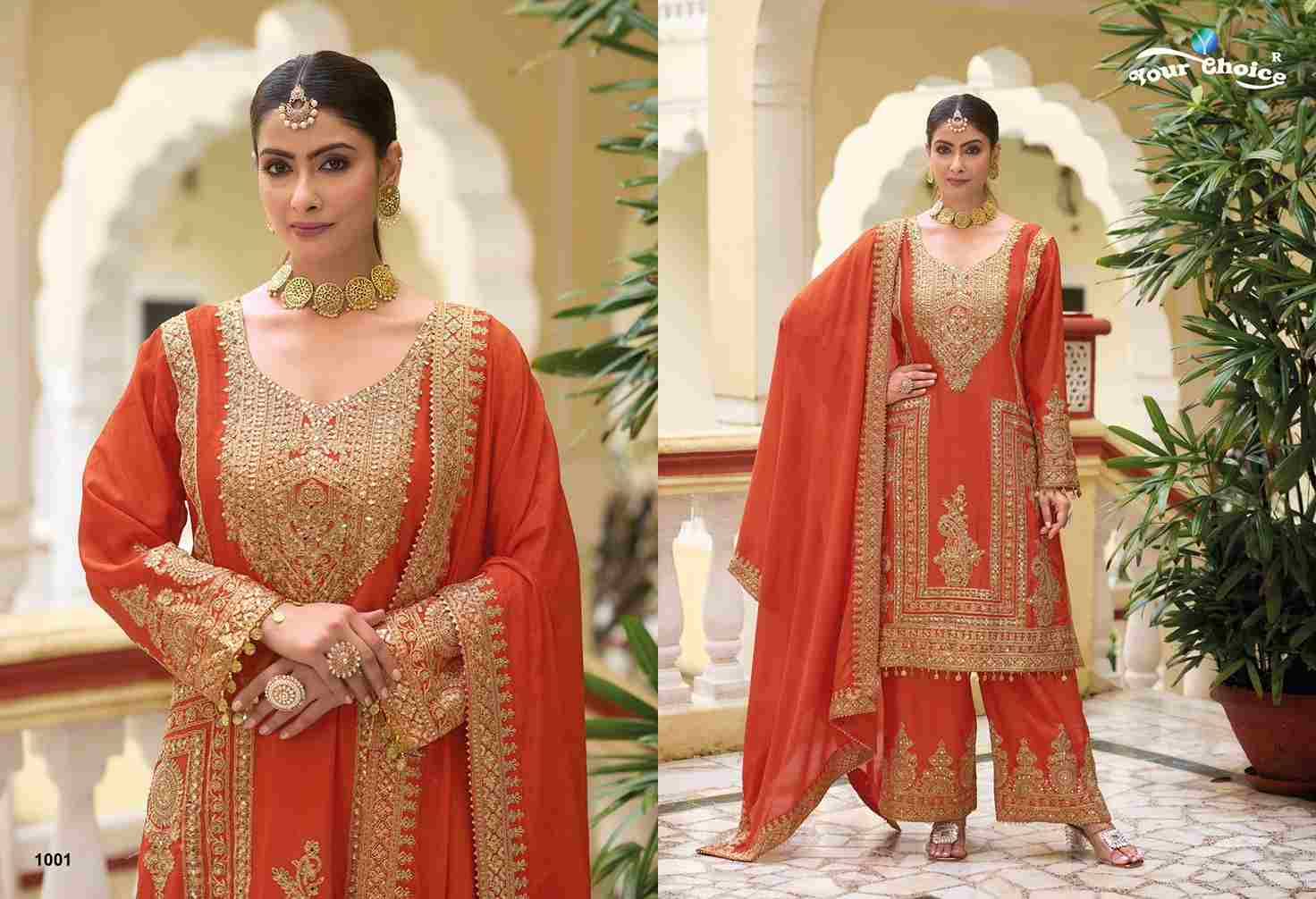 Zinc By Your Choice 1001 To 1004 Series Beautiful Festive Suits Stylish Fancy Colorful Party Wear & Occasional Wear Pure Chinnon Embroidered Dresses At Wholesale Price