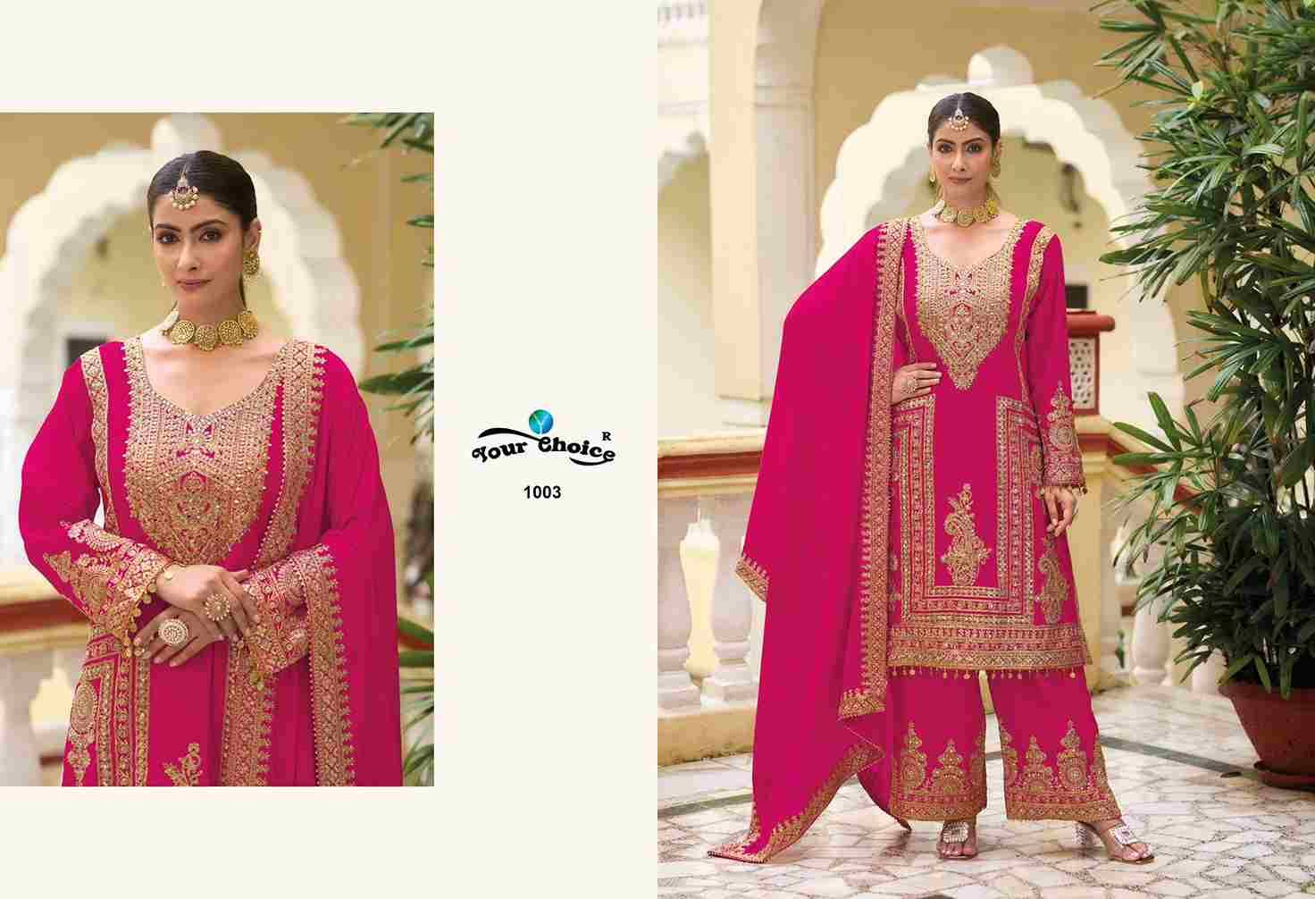 Zinc By Your Choice 1001 To 1004 Series Beautiful Festive Suits Stylish Fancy Colorful Party Wear & Occasional Wear Pure Chinnon Embroidered Dresses At Wholesale Price