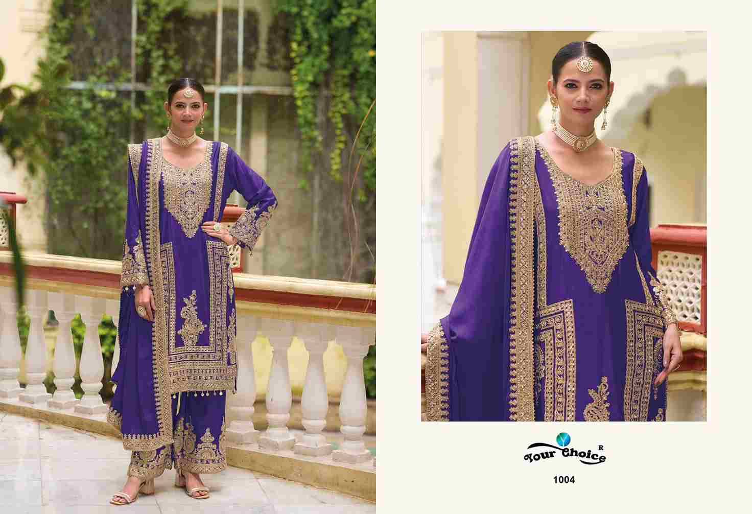 Zinc By Your Choice 1001 To 1004 Series Beautiful Festive Suits Stylish Fancy Colorful Party Wear & Occasional Wear Pure Chinnon Embroidered Dresses At Wholesale Price