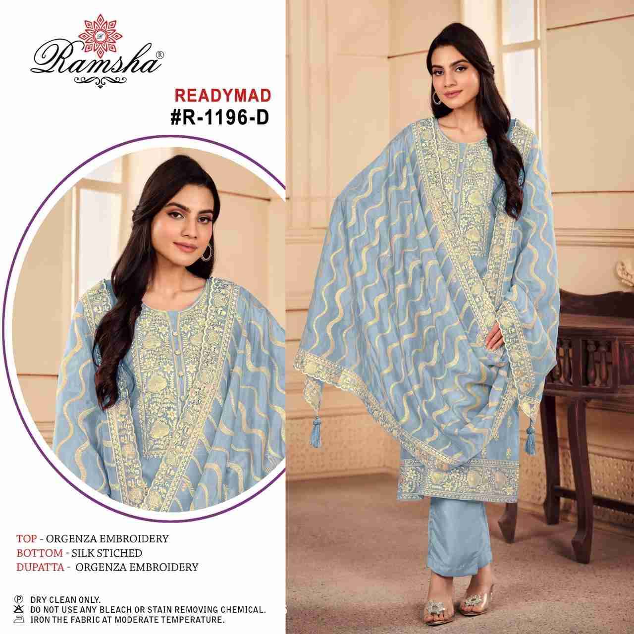 Ramsha 1196 Colours By Ramsha 1196-A To 1196-D Series Beautiful Pakistani Suits Colorful Stylish Fancy Casual Wear & Ethnic Wear Organza Dresses At Wholesale Price