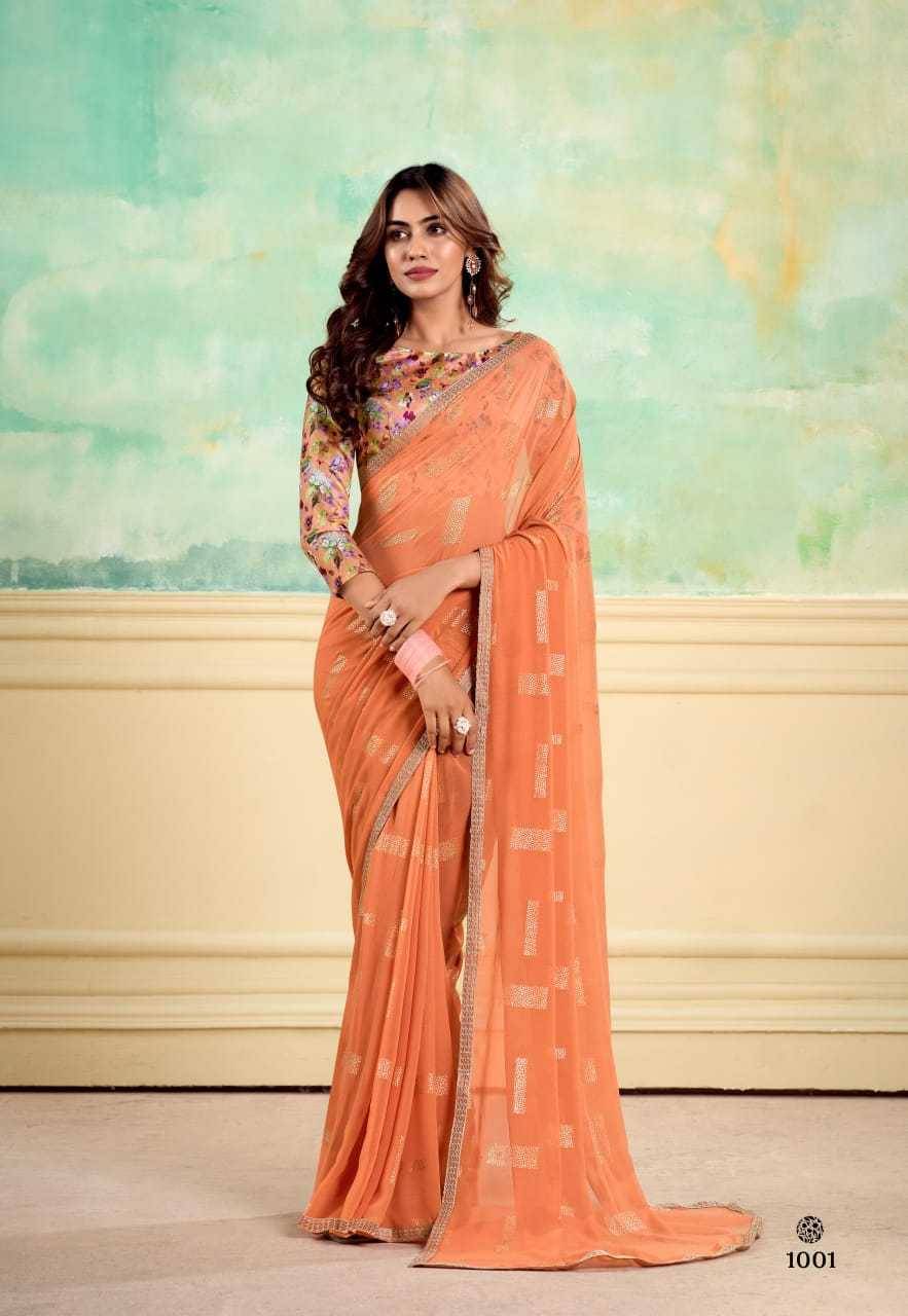 Nairobi By Stavan 1001 To 1010 Series Indian Traditional Wear Collection Beautiful Stylish Fancy Colorful Party Wear & Occasional Wear Weightless Sarees At Wholesale Price