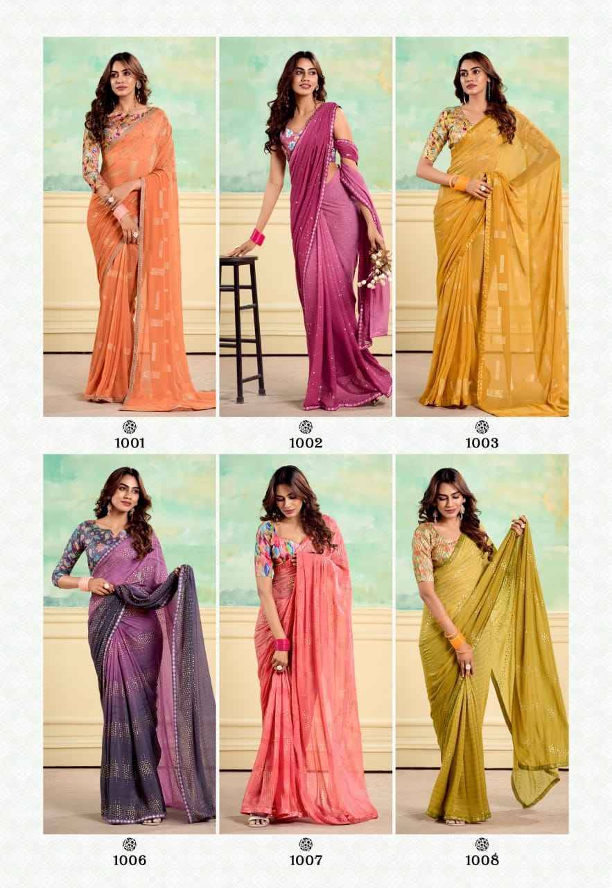 Nairobi By Stavan 1001 To 1010 Series Indian Traditional Wear Collection Beautiful Stylish Fancy Colorful Party Wear & Occasional Wear Weightless Sarees At Wholesale Price