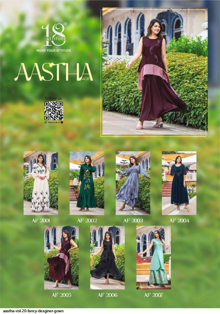 Aastha Vol-20 By 18 Attitude 2001 To 2007 Series Beautiful Stylish Fancy Colorful Casual Wear & Ethnic Wear Fancy Gowns At Wholesale Price