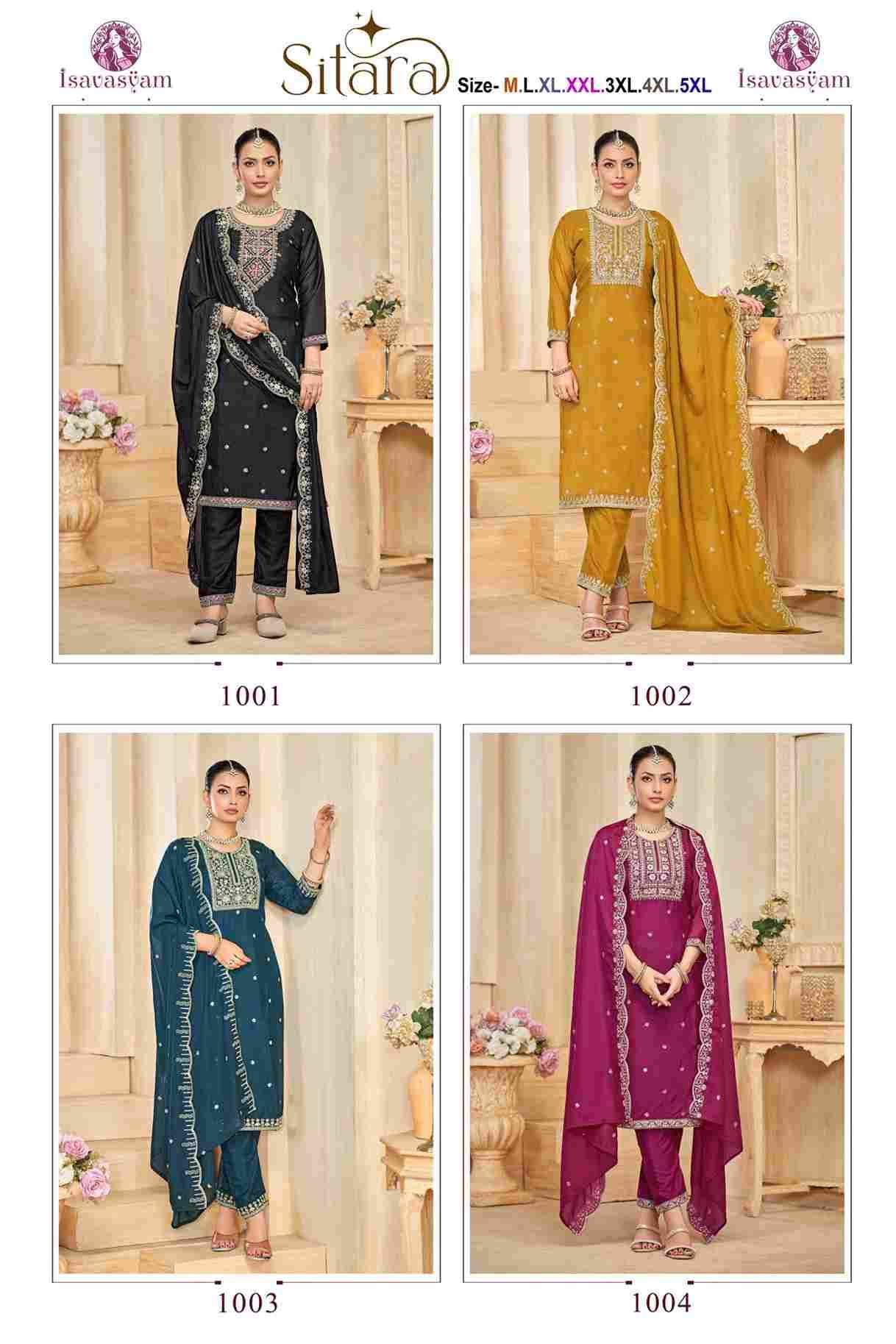 Sitara By Isavasyam 1001 To 1004 Series Beautiful Suits Colorful Stylish Fancy Casual Wear & Ethnic Wear Pure Georgette Embroidery Dresses At Wholesale Price