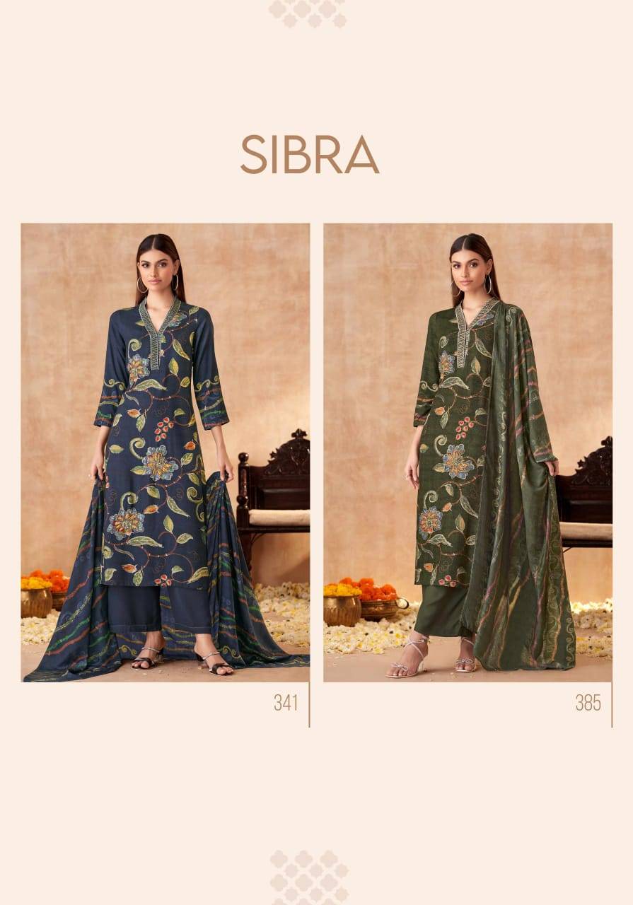 Sibra By Sahiba Fabrics Beautiful Festive Suits Stylish Fancy Colorful Casual Wear & Ethnic Wear Staple Twill Dresses At Wholesale Price