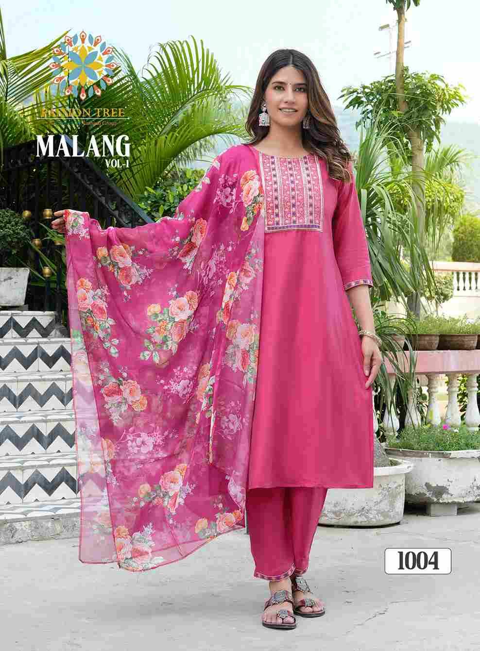 Malang Vol-1 By Passion Tree 1001 To 1008 Series Beautiful Suits Colorful Stylish Fancy Casual Wear & Ethnic Wear Silk Print Dresses At Wholesale Price