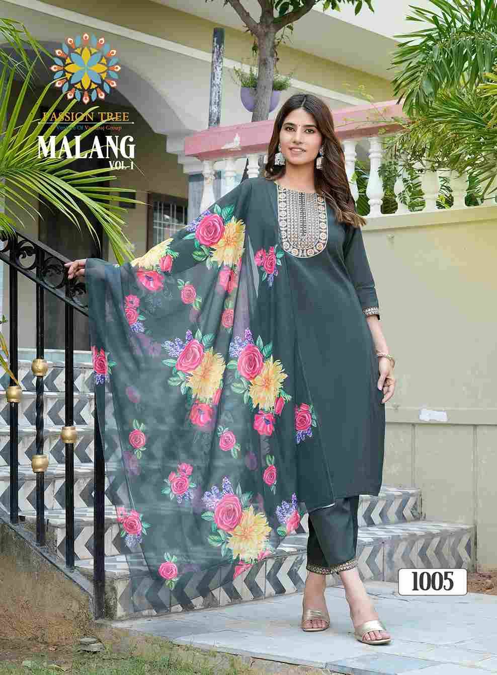 Malang Vol-1 By Passion Tree 1001 To 1008 Series Beautiful Suits Colorful Stylish Fancy Casual Wear & Ethnic Wear Silk Print Dresses At Wholesale Price