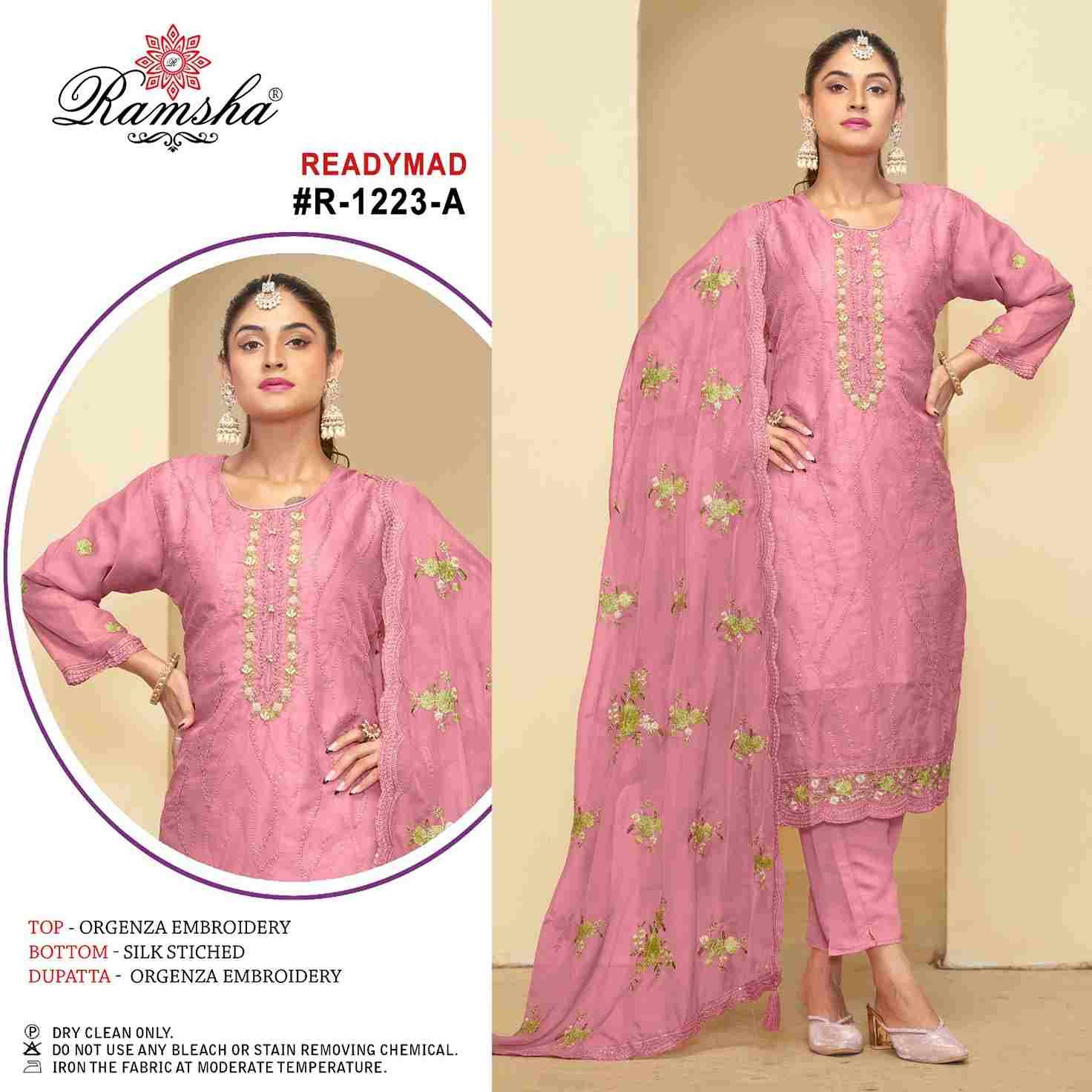 Ramsha 1223 Colours By Ramsha 1223-A To 1223-D Series Beautiful Pakistani Suits Colorful Stylish Fancy Casual Wear & Ethnic Wear Organza Dresses At Wholesale Price