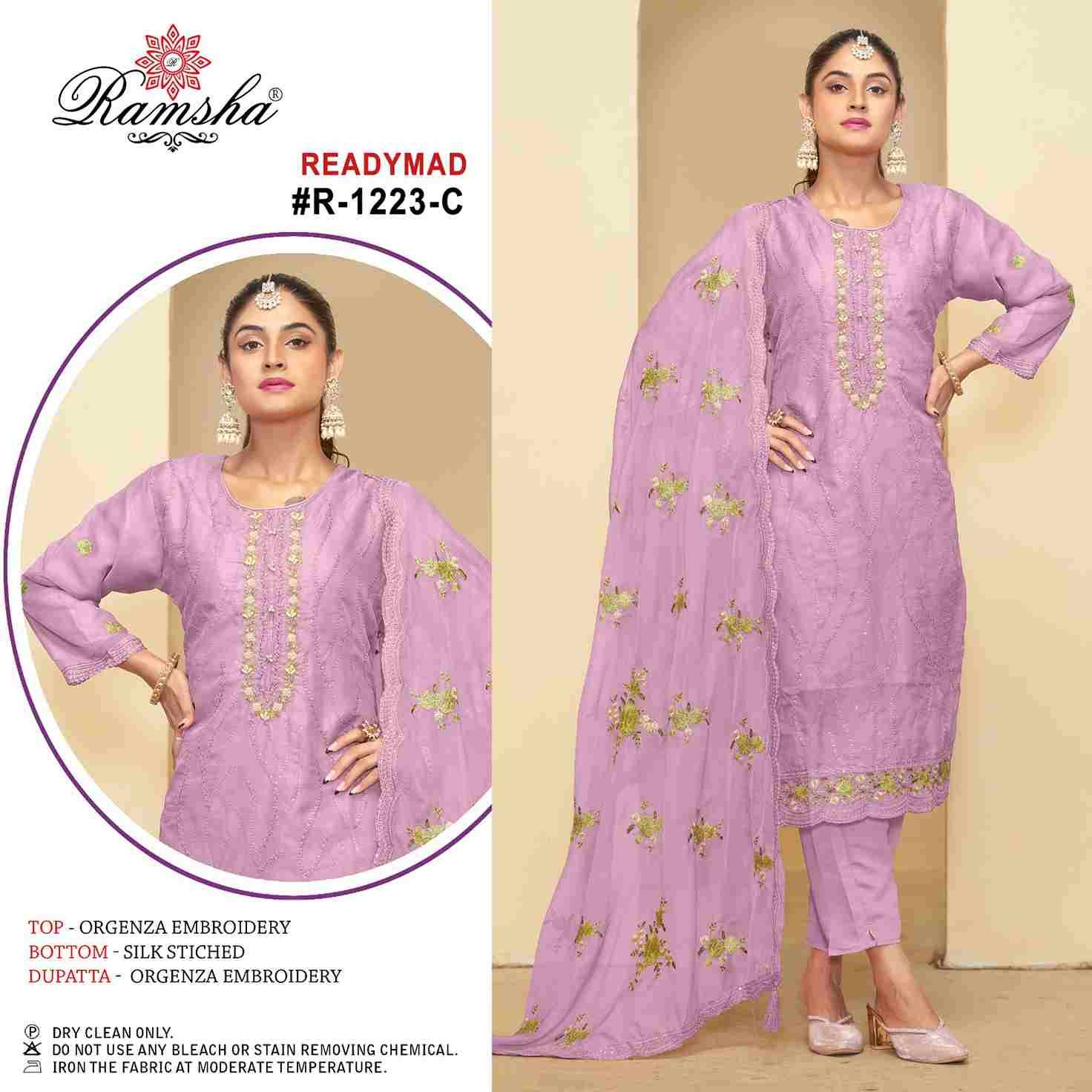 Ramsha 1223 Colours By Ramsha 1223-A To 1223-D Series Beautiful Pakistani Suits Colorful Stylish Fancy Casual Wear & Ethnic Wear Organza Dresses At Wholesale Price