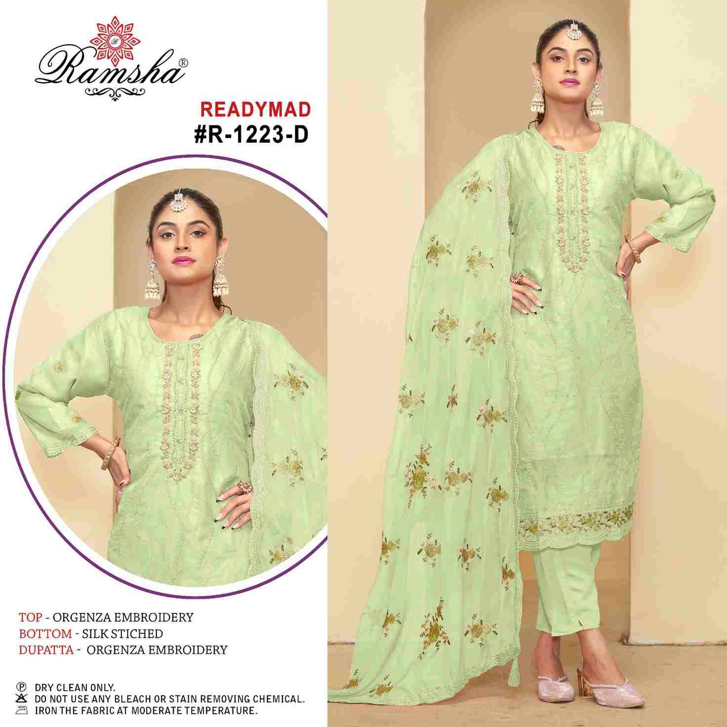 Ramsha 1223 Colours By Ramsha 1223-A To 1223-D Series Beautiful Pakistani Suits Colorful Stylish Fancy Casual Wear & Ethnic Wear Organza Dresses At Wholesale Price