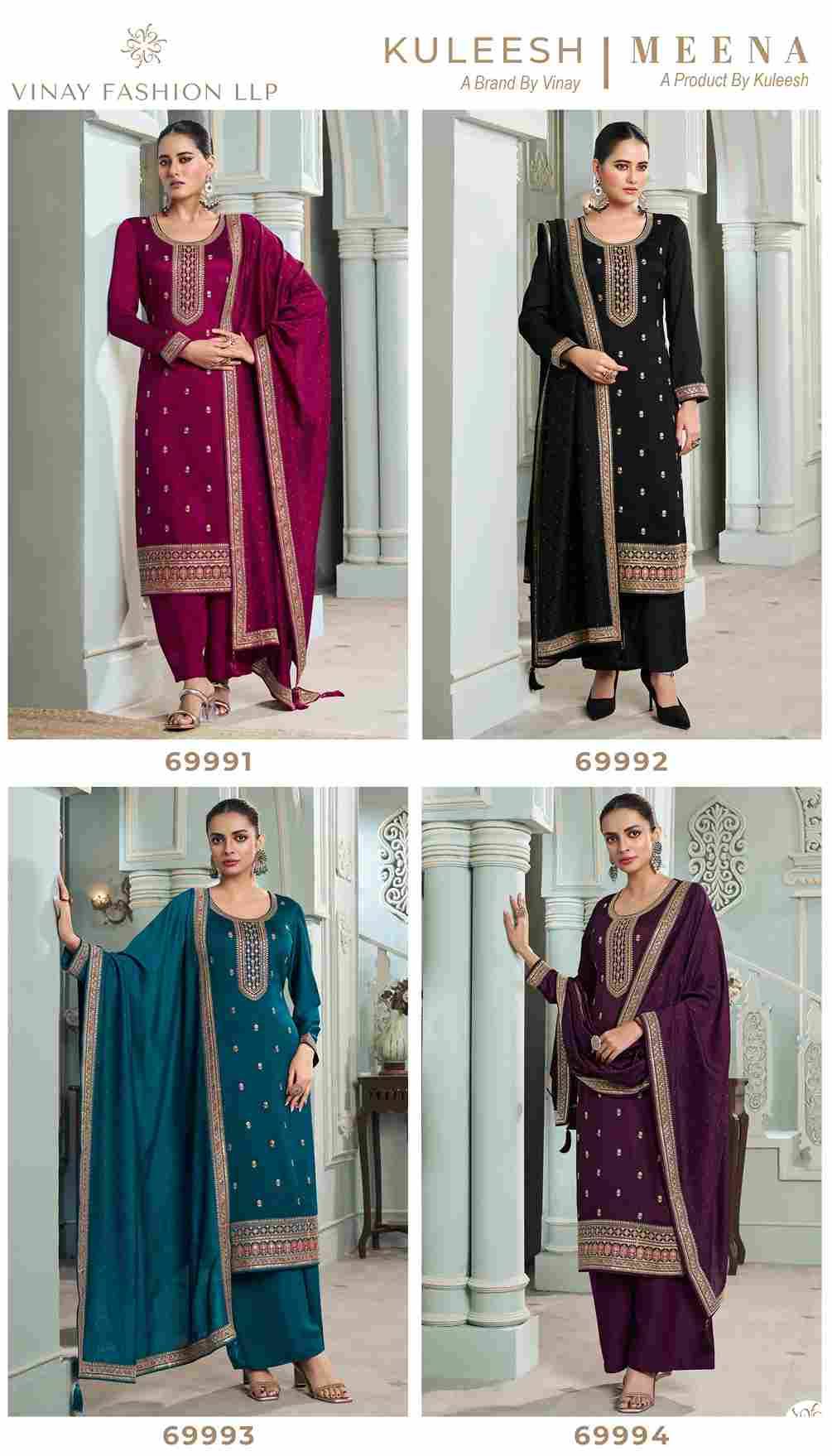 Meena By Vinay Fashion 69991 To 69994 Series Designer Festive Suits Collection Beautiful Stylish Fancy Colorful Party Wear & Occasional Wear Silk Georgette Dresses At Wholesale Price