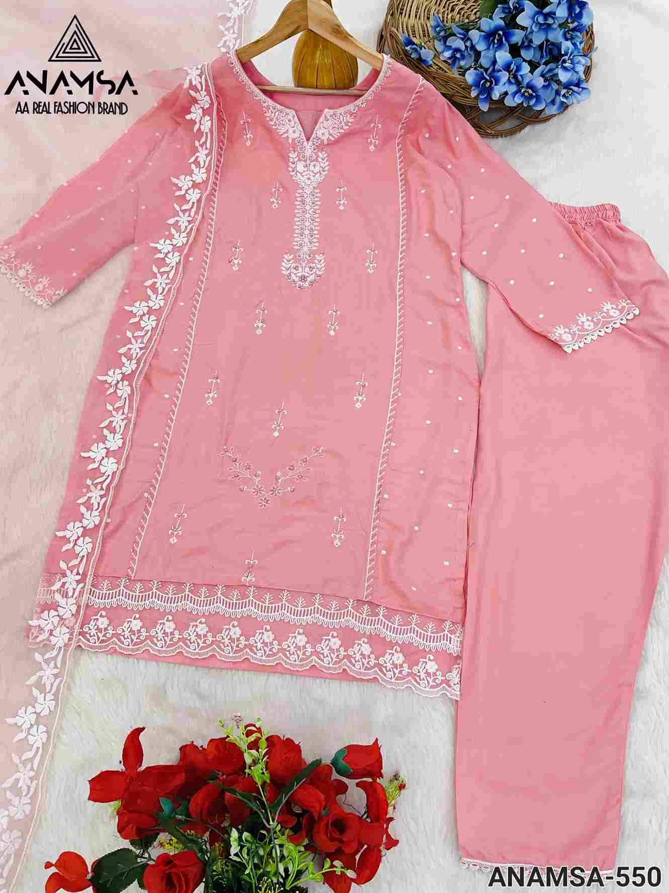 Anamsa Hit Design 550 By Fashid Wholesale Beautiful Pakistani Suits Colorful Stylish Fancy Casual Wear & Ethnic Wear Pure Rayon Embroidered Dresses At Wholesale Price