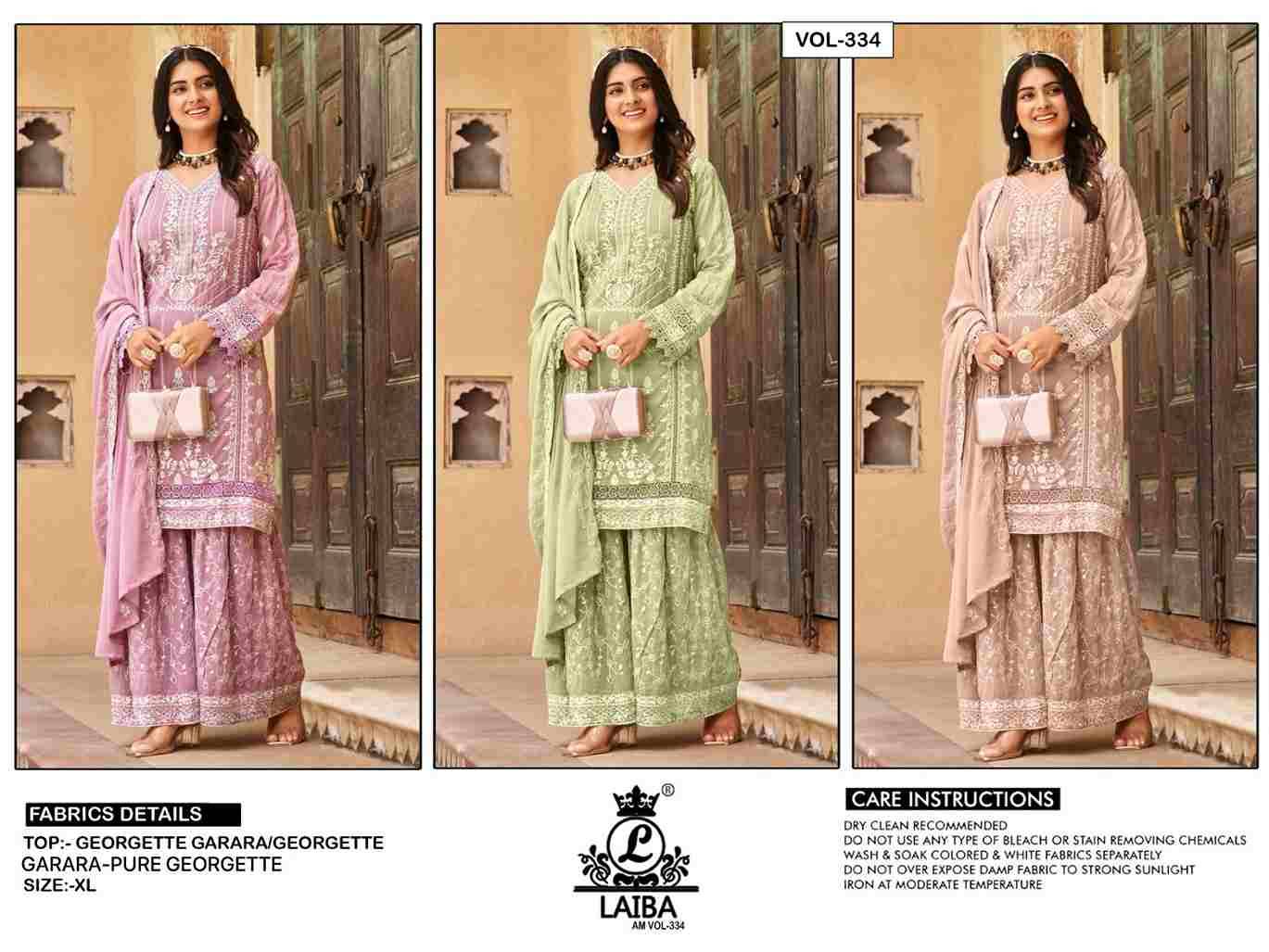 AM Vol-334 By Laiba 334-A To 334-C Series Beautiful Pakistani Suits Colorful Stylish Fancy Casual Wear & Ethnic Wear Pure Organza Embroidered Dresses At Wholesale Price